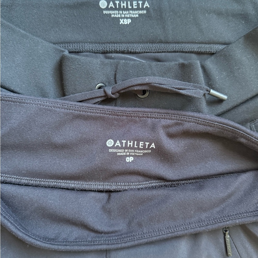 Athleta Black Joggers 2 pairs XSP/0P
